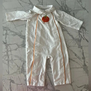 Janie & Jack Little  Pumpkin Embroidered Collared Jumper Fall Baby Size 6-12M